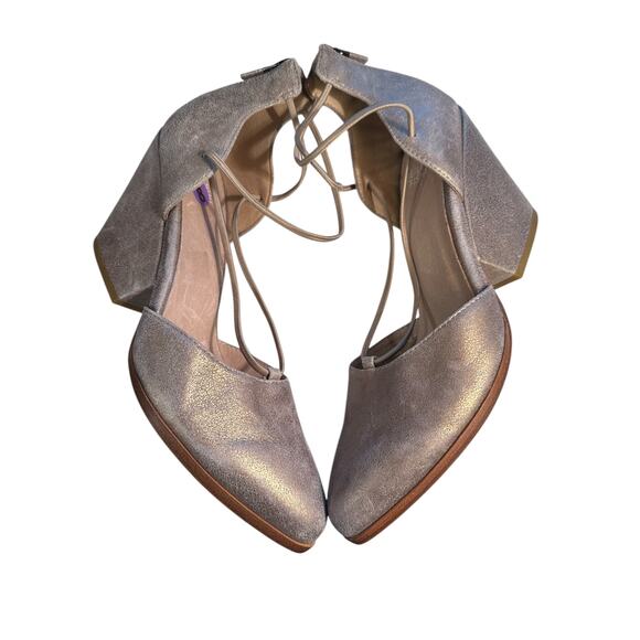 Eileen Fisher gold bronze D'Orsay Block Heel shoes size 8 - Picture 5 of 7